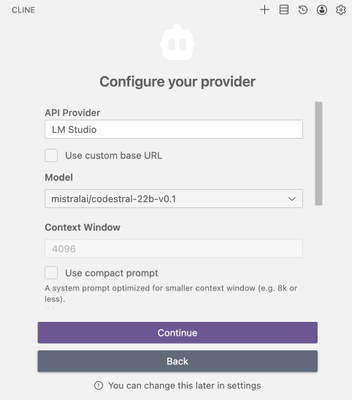 Cline Setup LM Studio