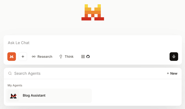 Chat using Agent in Mistral AI Le Chat Screenshot