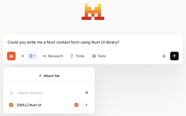Chat using Skill Library in Mistral AI Le Chat Screenshot