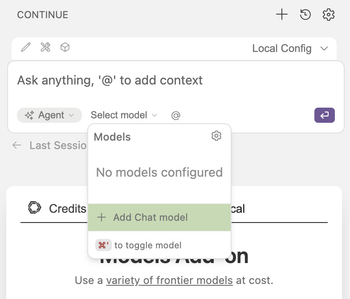 Continue Setup Screen