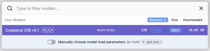 LM Studio Codestral Quantization List