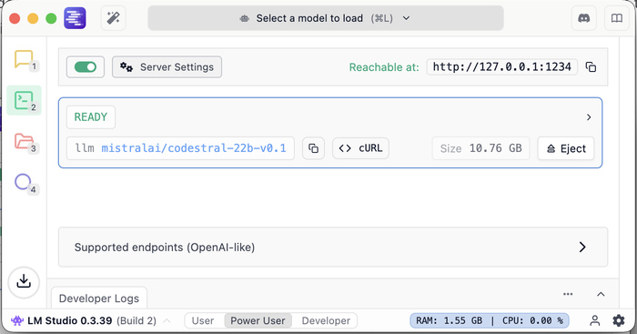 LM Studio Server Start